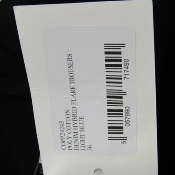 NEW COPERNI Jean Light Blue/Black Size 4 Hybrid Flare Denim Trousers Buckles - Picture 8 of 10